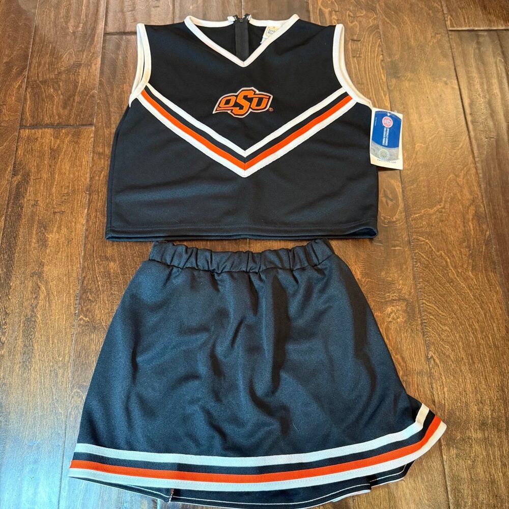 Oklahoma State University Little King Cheerleader Outfit Girl size 14 NWT